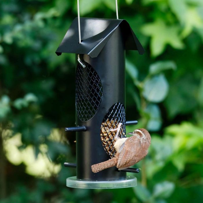 Black Kingsyard Squirrel Proof Mealworm Tube Bird Feeder 1 Black Kingsyard Squirrel Proof Mealworm Tube Bird Feeder 1