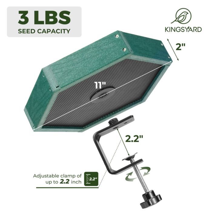 Kingsyard Platform Bird Feeder with Freestanding Tray 3
