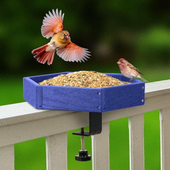 Blue Kingsyard Platform Bird Feeder with Freestanding Tray 1 Blue Kingsyard Platform Bird Feeder with Freestanding Tray 1