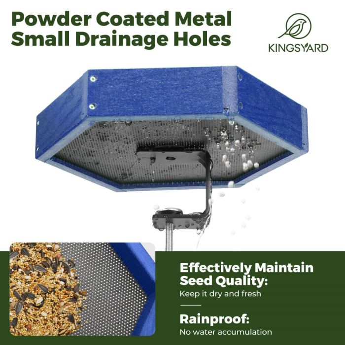 Blue Kingsyard Platform Bird Feeder with Freestanding Tray 5 Blue Kingsyard Platform Bird Feeder with Freestanding Tray 5
