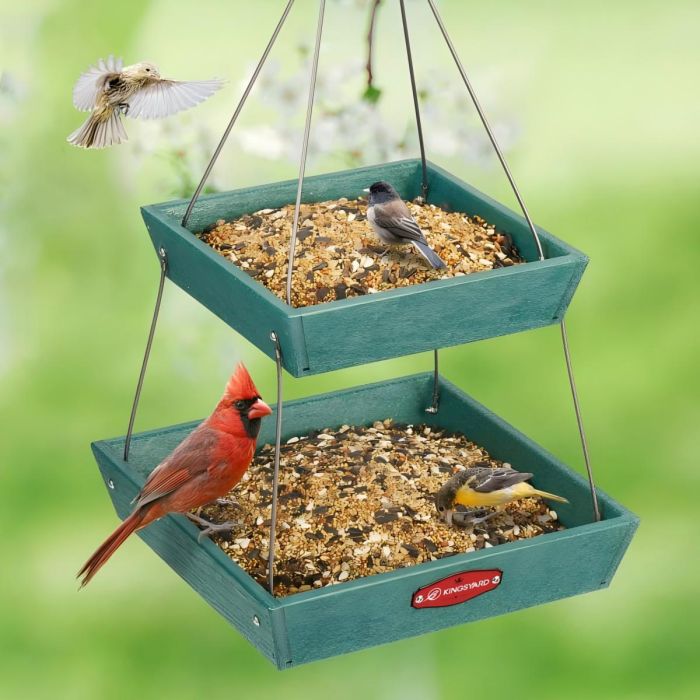 Kingsyard Large Capacity 2-Tier Platform Bird Feeder 1