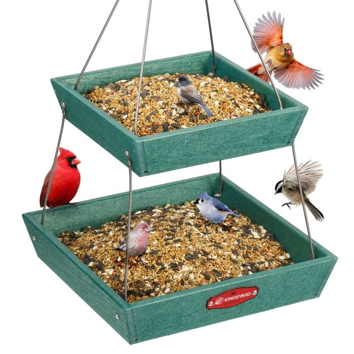Kingsyard Large Capacity 2-Tier Platform Bird Feeder 2
