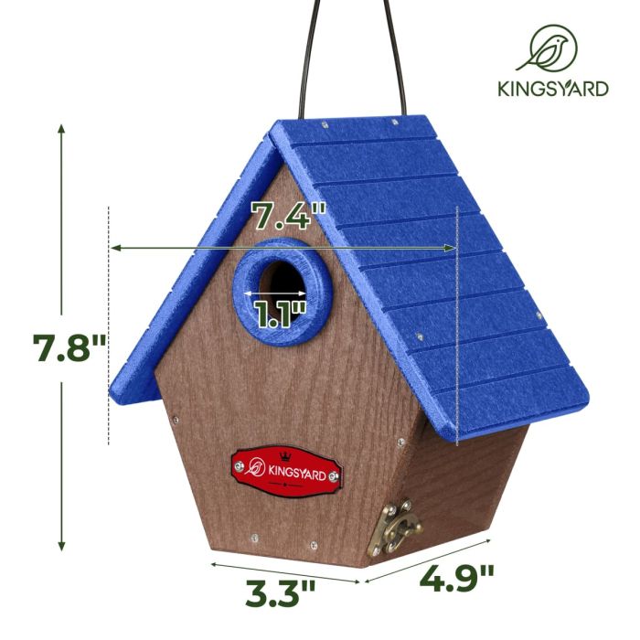 Kingsyard Hanging Wren House with 1.1'' Hole 3