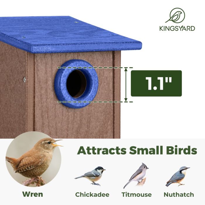 Kingsyard Weatherproof Wren Bird House with 1'' Hole 5