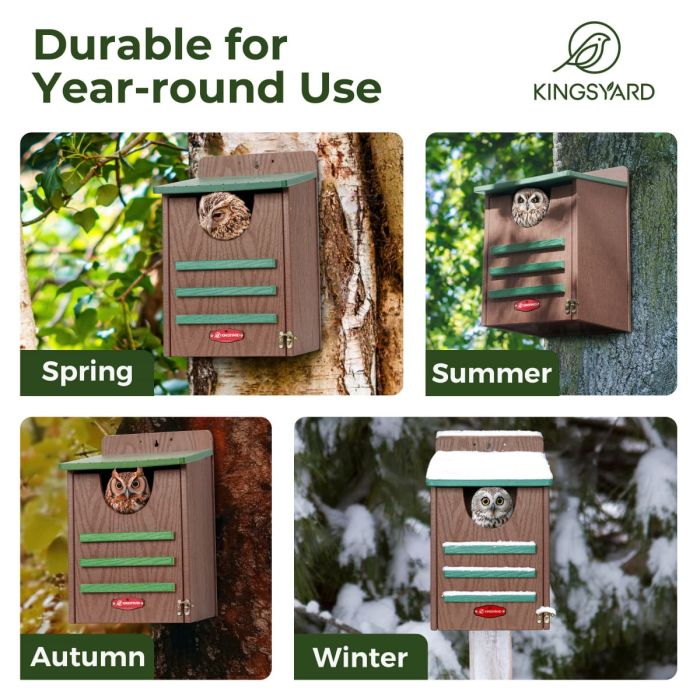 Kingsyard Weatherproof Owl House Outdoor Nesting Box 14