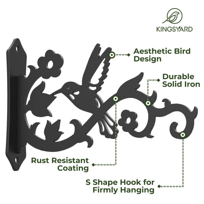 Kingsyard 2-Pack 8 Inch Heavy Duty Wall Plant Hangers 5