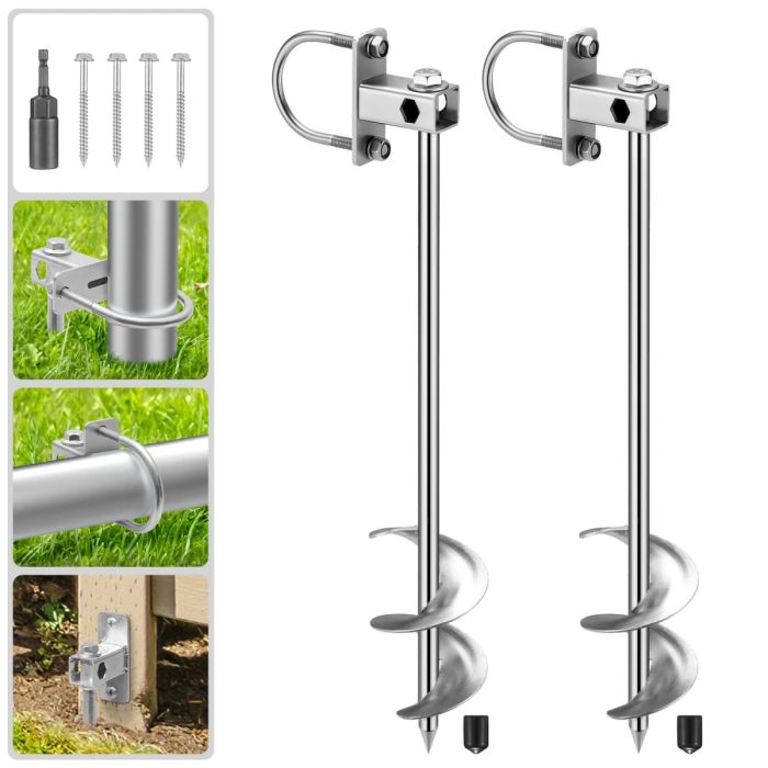 Kingsyard 18" Multi-Purpose Ground Anchors Screw 2 or 4 Pack 6 Kingsyard 18" Multi-Purpose Ground Anchors Screw 2 or 4 Pack 6
