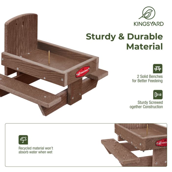 Kingsyard Recycled Plastic Squirrel Feeder Table 4
