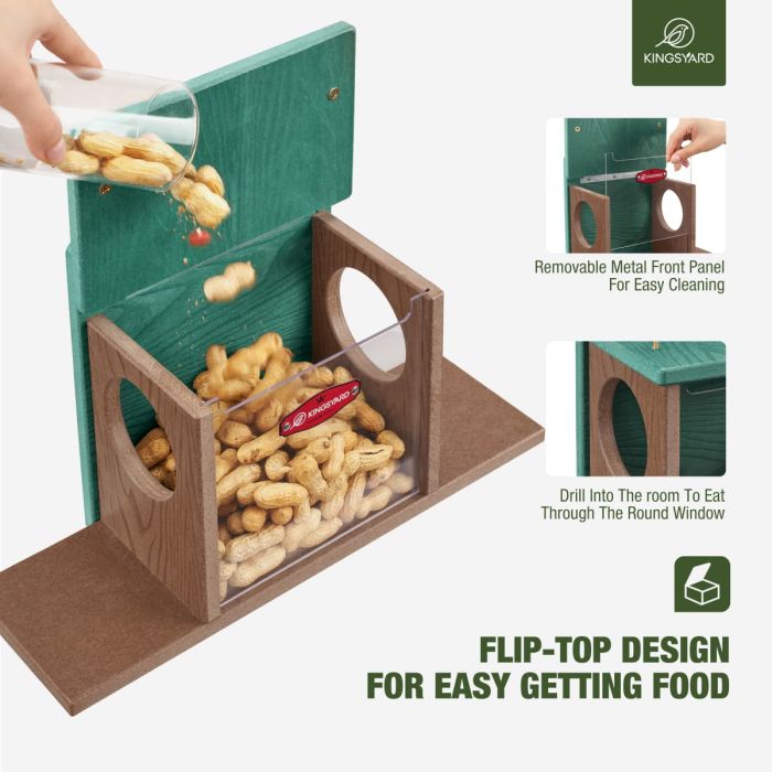 Kingsyard Recycled Plastic Squirrel Feeder Box 4 Kingsyard Recycled Plastic Squirrel Feeder Box 4