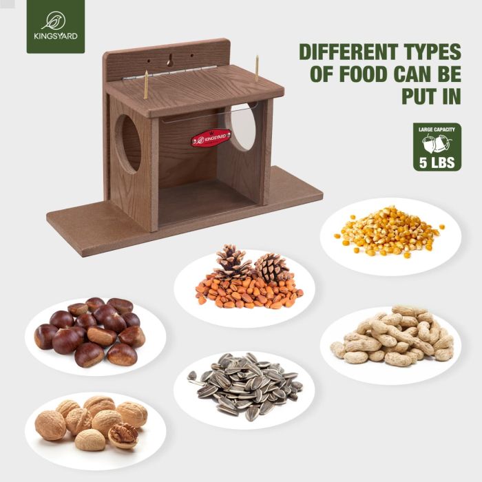 Brown Kingsyard Recycled Plastic Squirrel Feeder Box 7 Brown Kingsyard Recycled Plastic Squirrel Feeder Box 7