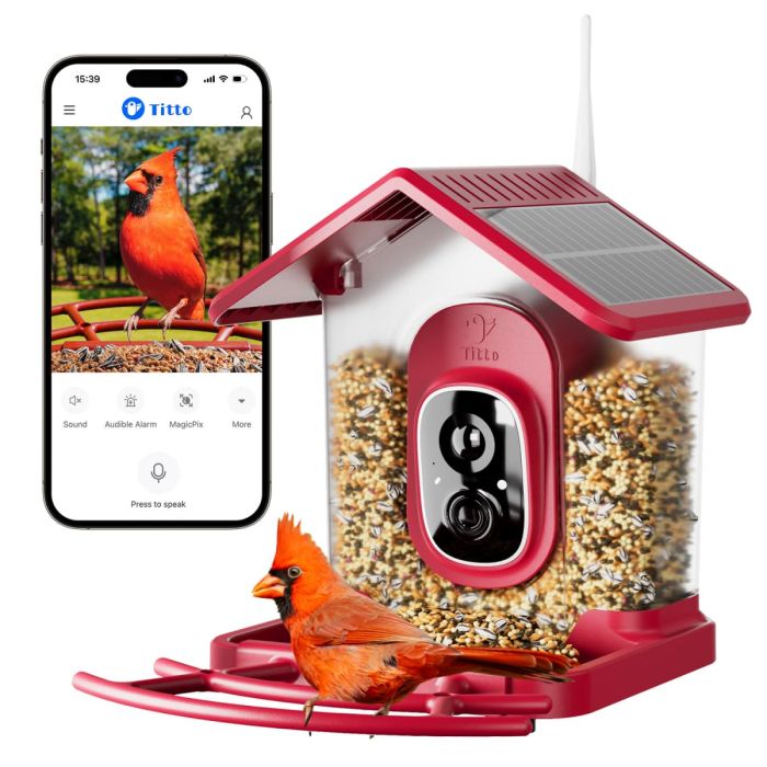 Red Titto Smart Bird Feeder Pro 2