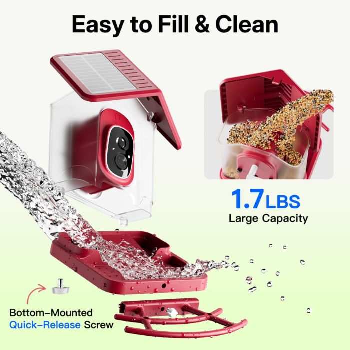 Red Titto Smart Bird Feeder Pro 5