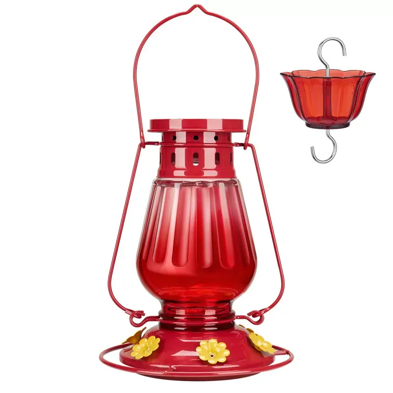 Kingsyard Lamp-shaped Glass Hummingbird Feeder