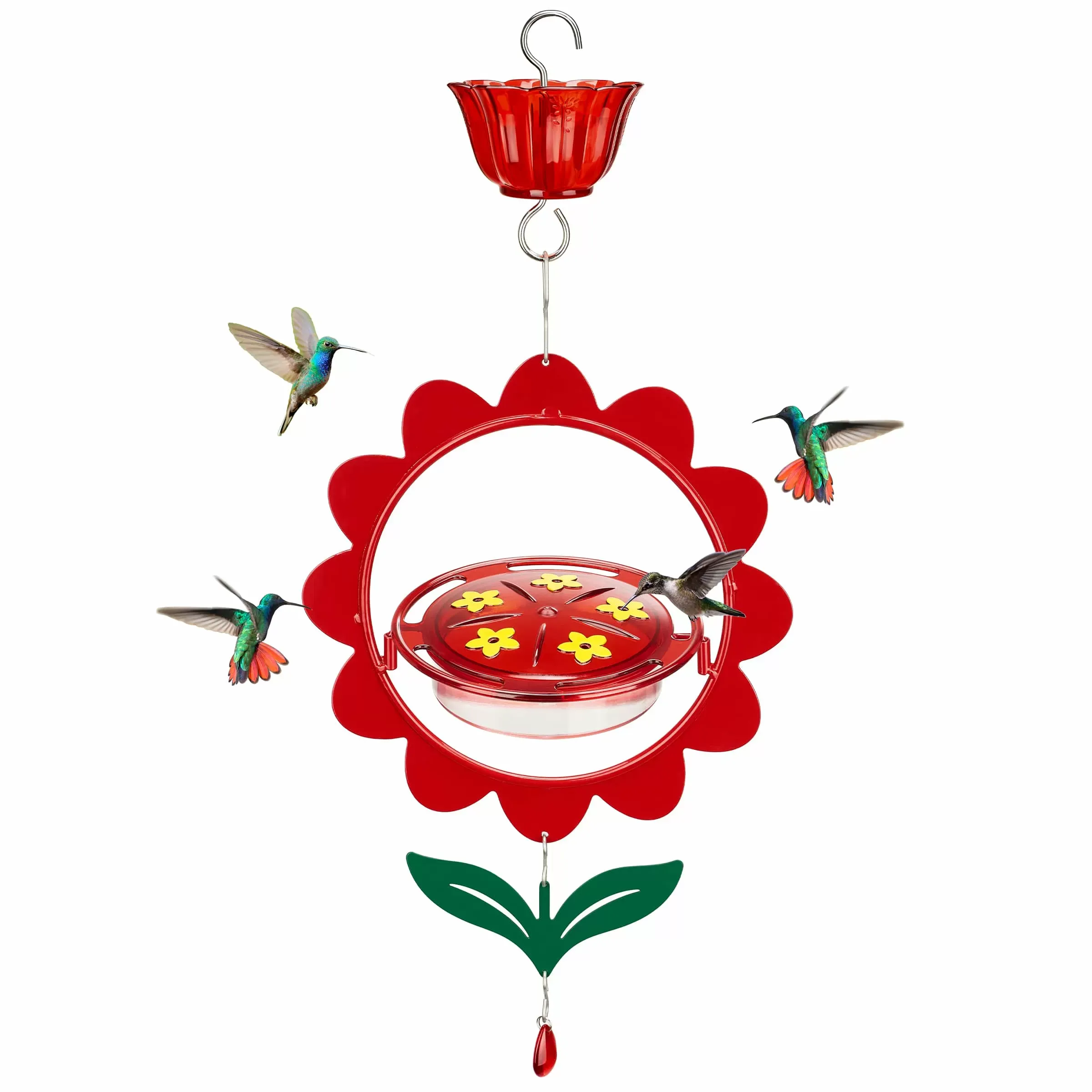 Kingsyard Floral Shape Tray Hummingbird Feeder with Ant Moat