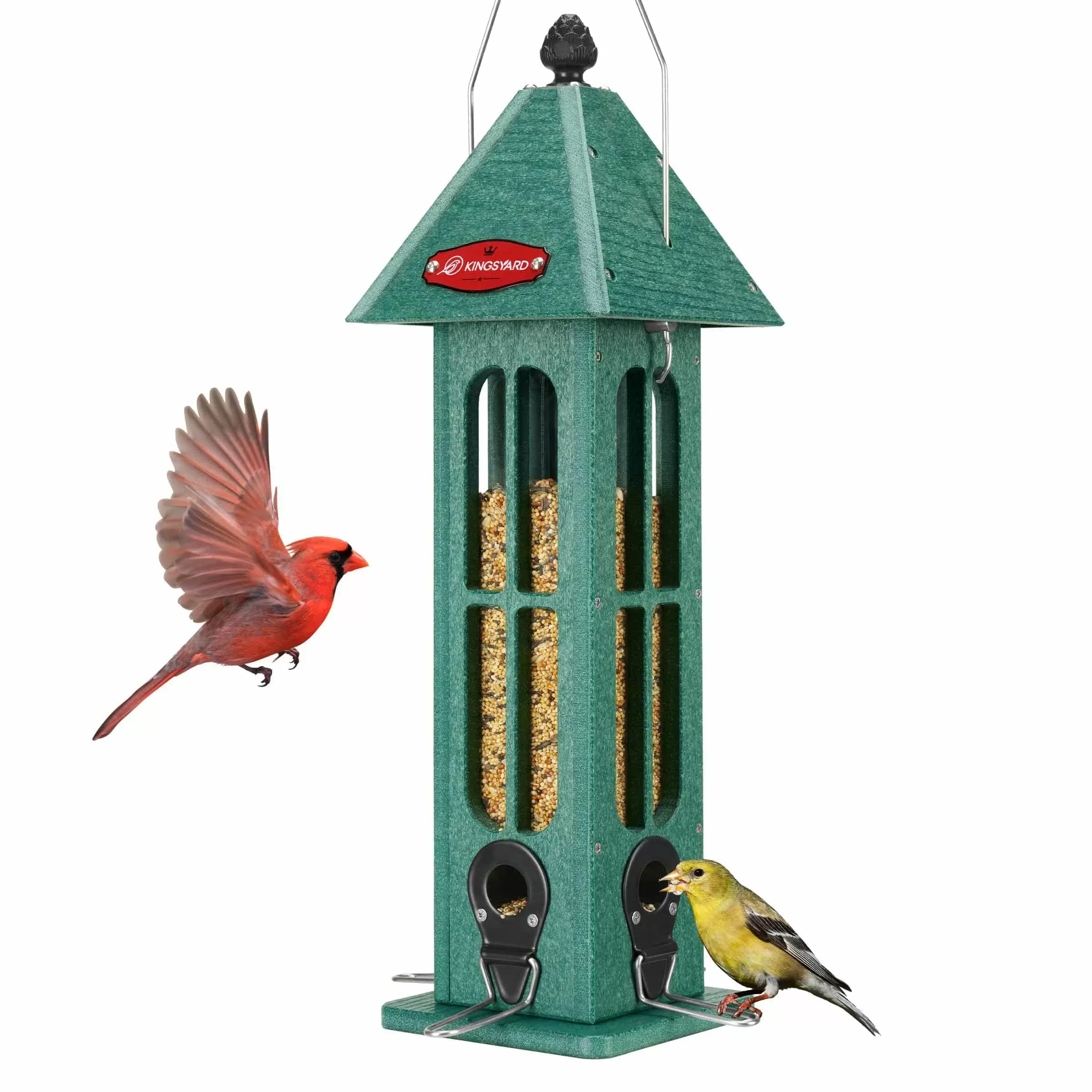 Kingsyard Rainproof Tube Feeder with 4 Ports