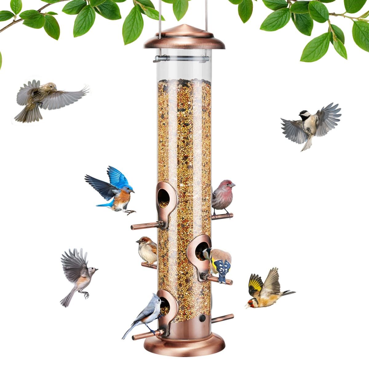 Kingsyard Chew-proof Metal Tube Bird Feeders