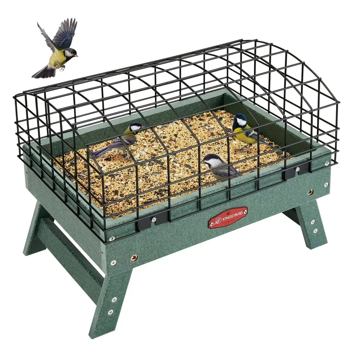 Kingsyard Squirrel Proof Caged Ground Bird Feeder