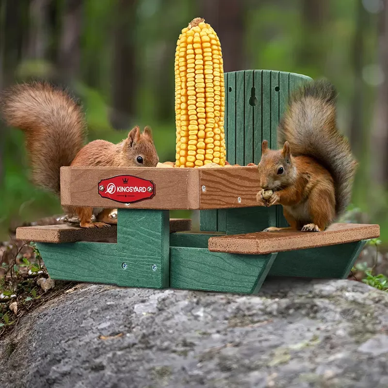 Green Kingsyard Recycled Plastic Squirrel Picnic Table with Corn Cob 1 Green Kingsyard Recycled Plastic Squirrel Picnic Table with Corn Cob 1