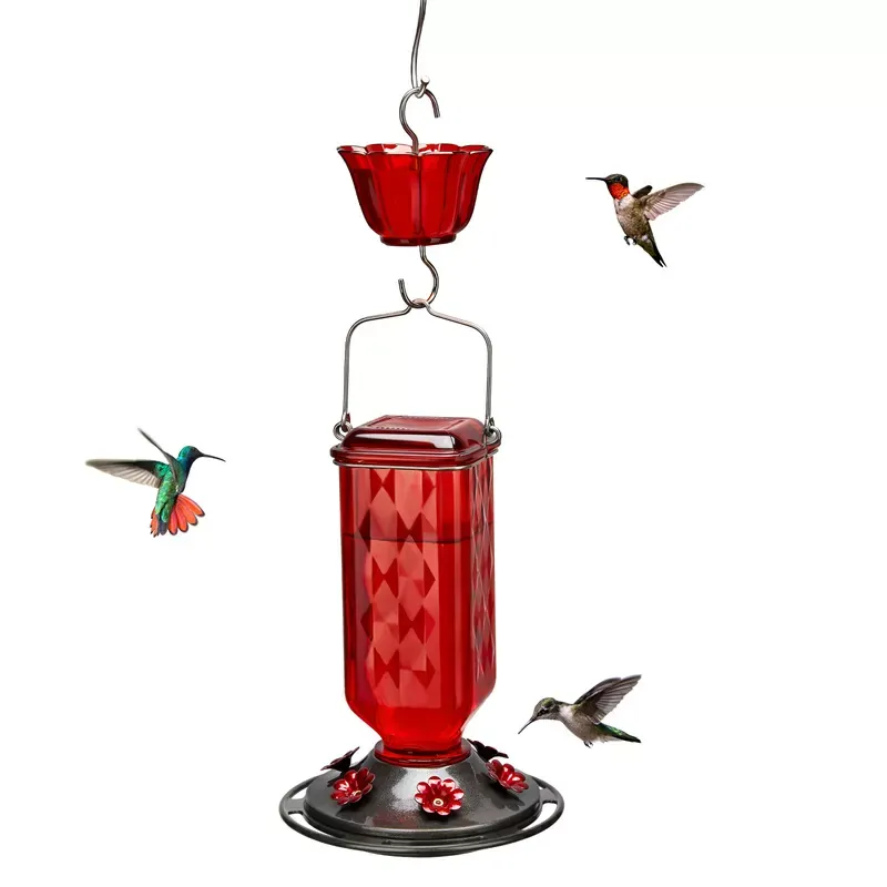 Kingsyard 24oz Leak Proof Glass Hummingbird Feeder with Ant Moat 2 Kingsyard 24oz Leak Proof Glass Hummingbird Feeder with Ant Moat 2