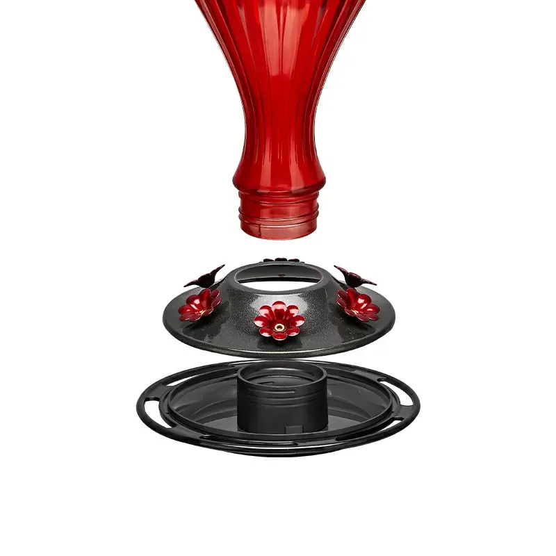 Kingsyard 24oz Leak Proof Glass Hummingbird Feeder with Ant Moat 4