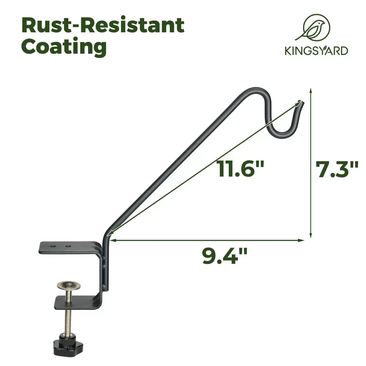 Kingsyard 10-Inch Heavy Duty Metal Deck Hook for Bird Feeders 3