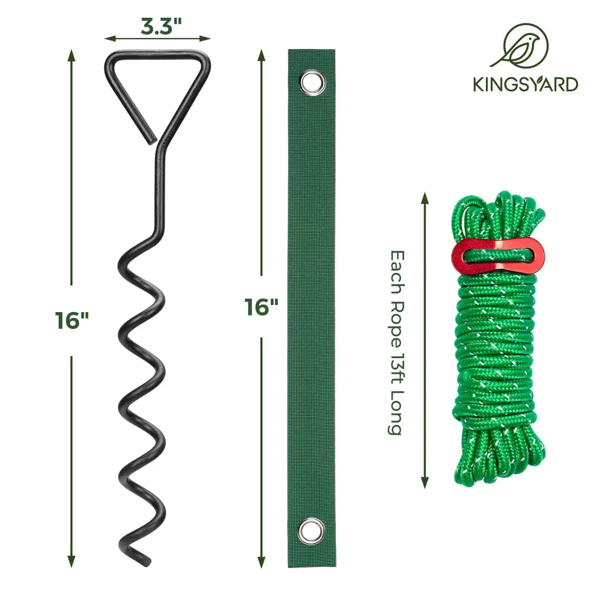 Kingsyard 3 Pcs 16 Inch Heavy Duty Spiral Tree Stake Kit 2