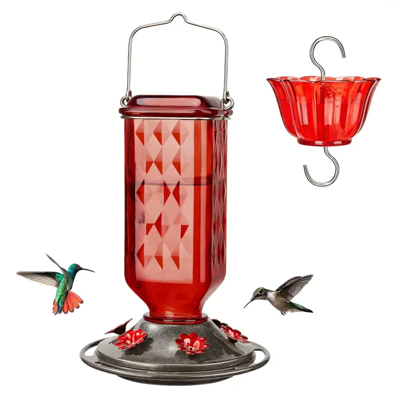 Kingsyard 24oz Leak Proof Glass Hummingbird Feeder with Ant Moat 4 Kingsyard 24oz Leak Proof Glass Hummingbird Feeder with Ant Moat 4