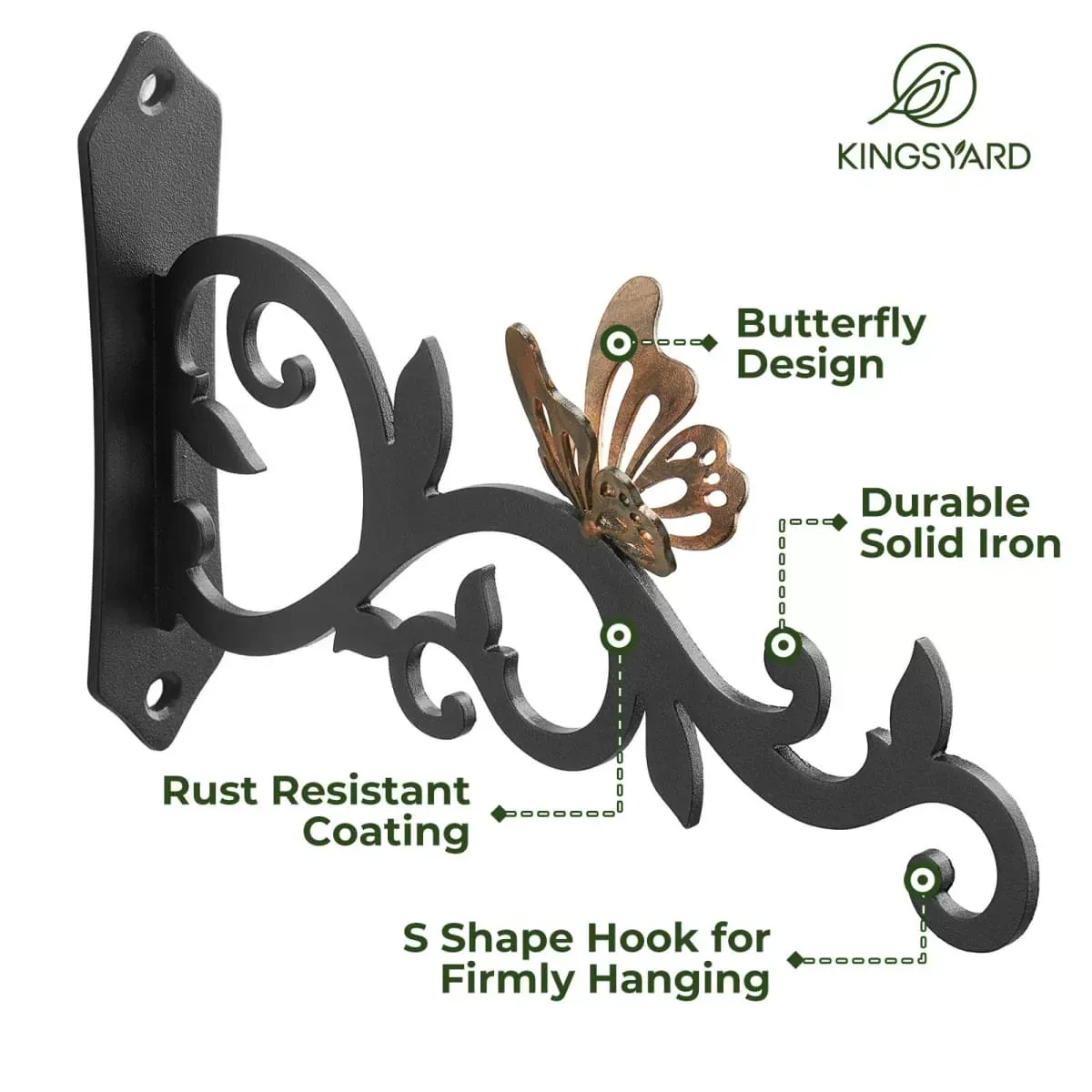 Antique Copper Kingsyard 2-Pack 8-Inch Heavy Duty Metal Bird Feeder Hangers 4