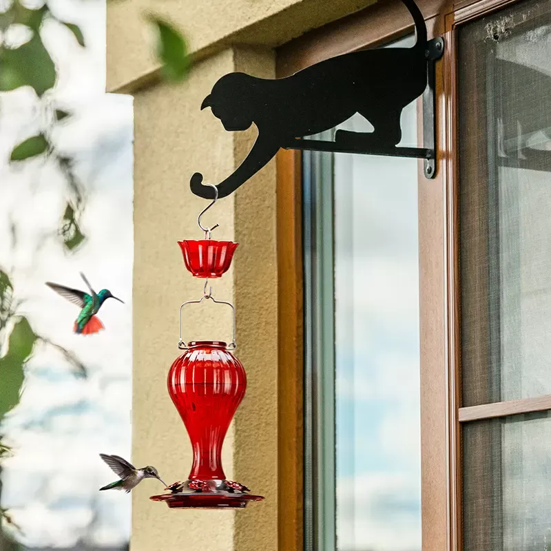 Kingsyard 24oz Leak Proof Glass Hummingbird Feeder with Ant Moat 6