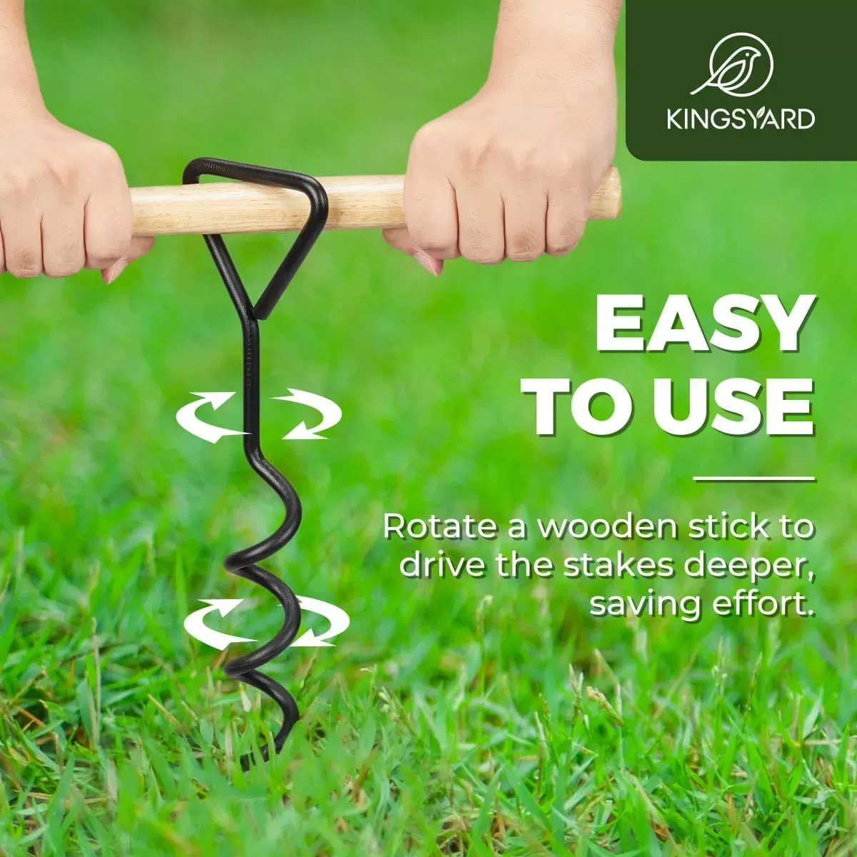 Kingsyard 3 Pcs 16 Inch Heavy Duty Spiral Tree Stake Kit 4