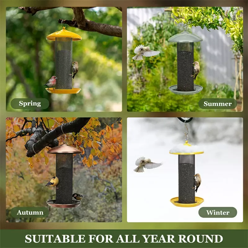 Yellow Kingsyard Metal Mesh Finch Feeder for Thistle & Nyjer Seed 7 Yellow Kingsyard Metal Mesh Finch Feeder for Thistle & Nyjer Seed 7