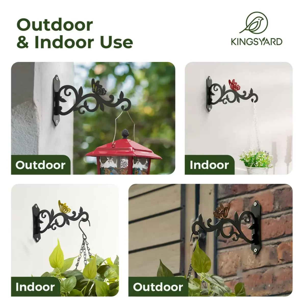 Antique Copper Kingsyard 2-Pack 8-Inch Heavy Duty Metal Bird Feeder Hangers 7