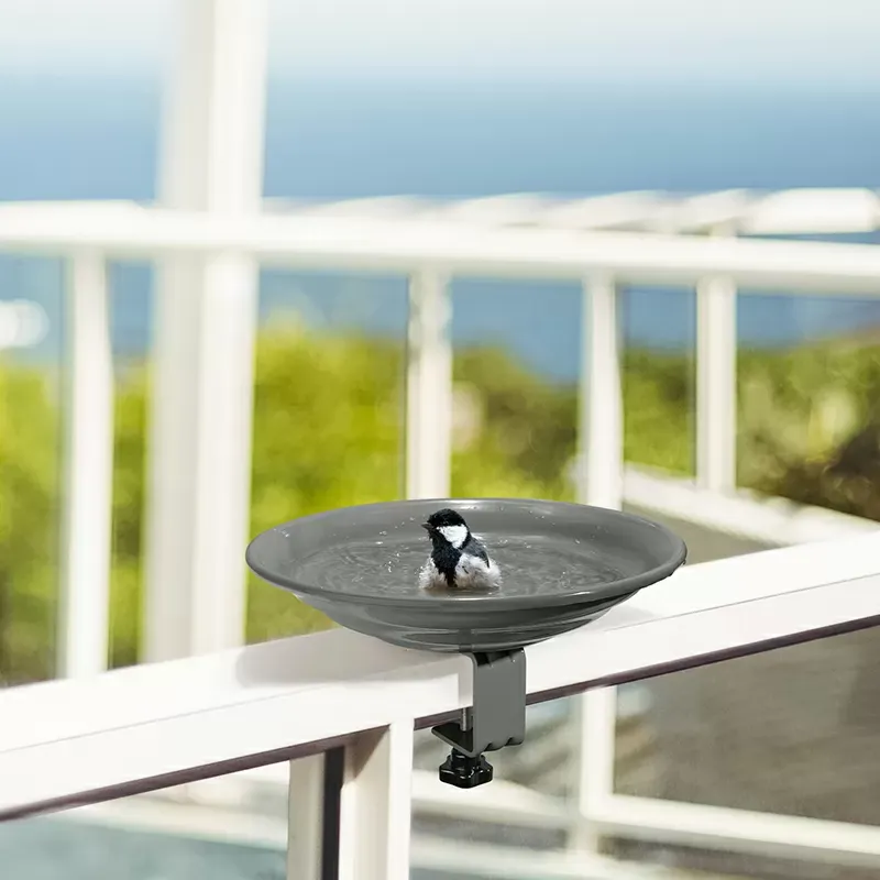 Kingsyard Metal Bird Bath Clamp-On Bird Water Bowl 4