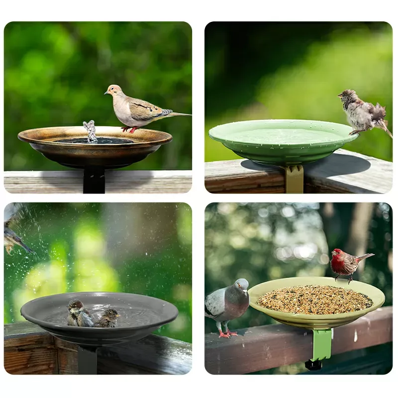 Kingsyard Metal Bird Bath Clamp-On Bird Water Bowl 5