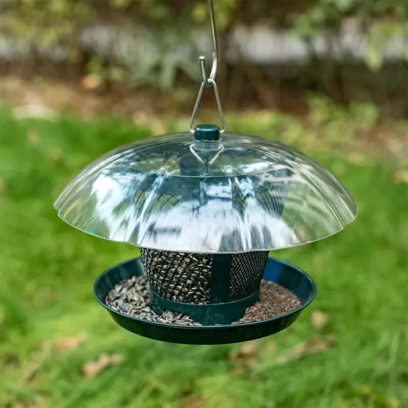 Kingsyard Dual-Use Metal Mesh Wild Bird Feeder with Weatherproof Dome 7