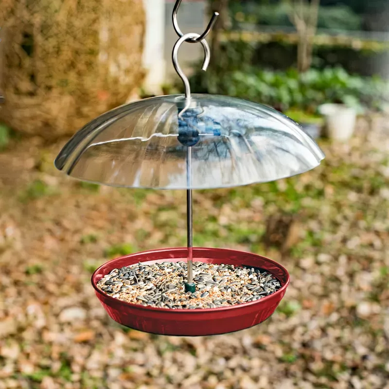 Red Kingsyard Adjustable Platform Bird Feeder with Squirrel Proof Design 7