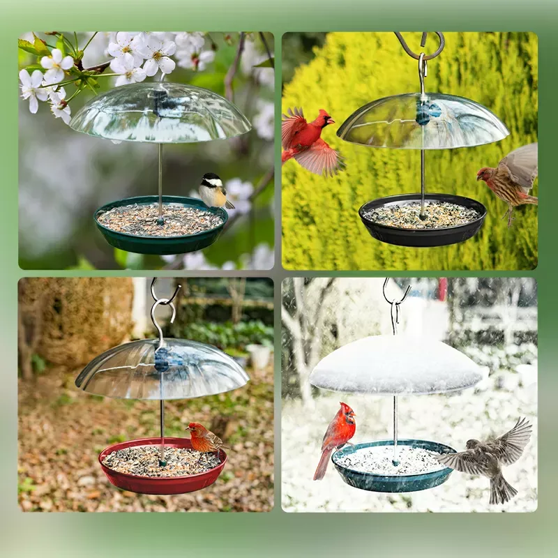 Red Kingsyard Adjustable Platform Bird Feeder with Squirrel Proof Design 8