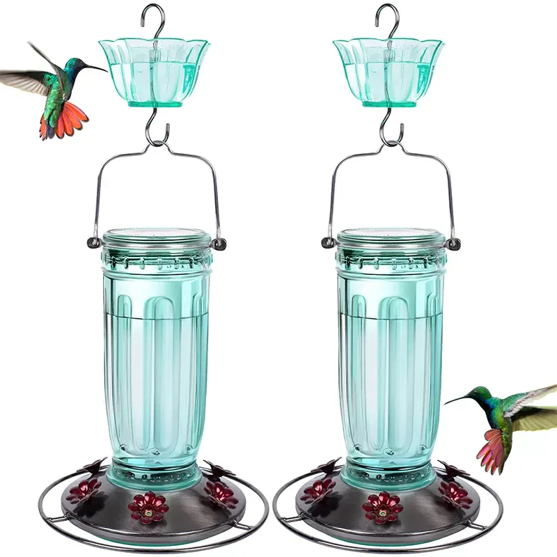 Green Kingsyard 16oz Glass Hummingbird Feeder With Ant Moat 2 Green Kingsyard 16oz Glass Hummingbird Feeder With Ant Moat 2