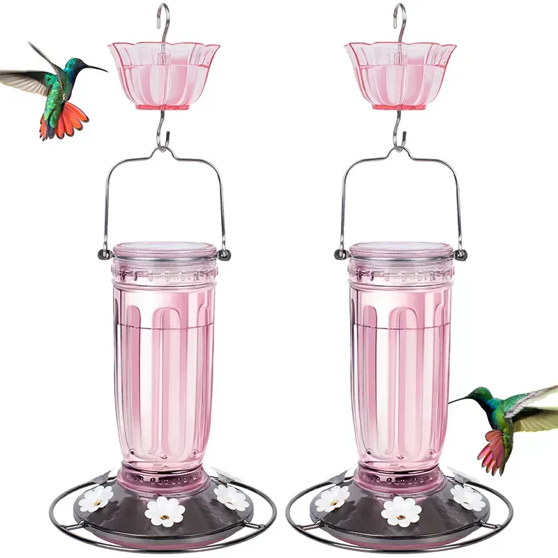 Pink Kingsyard 16oz Glass Hummingbird Feeder With Ant Moat 2 Pink Kingsyard 16oz Glass Hummingbird Feeder With Ant Moat 2