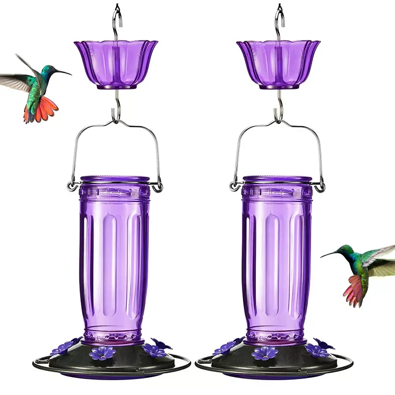 Purple Kingsyard 16oz Glass Hummingbird Feeder With Ant Moat 2 Purple Kingsyard 16oz Glass Hummingbird Feeder With Ant Moat 2