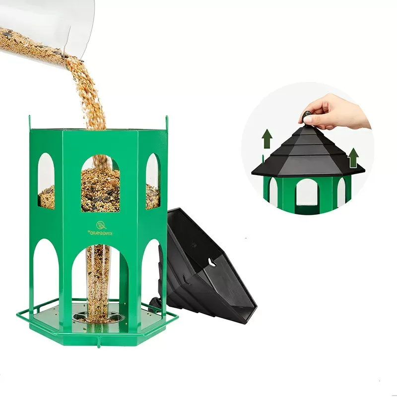 Kingsyard Weatherproof Metal House Bird Feeder 3