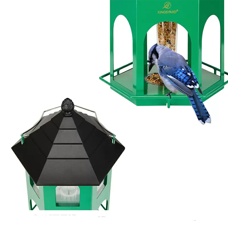 Kingsyard Weatherproof Metal House Bird Feeder 4