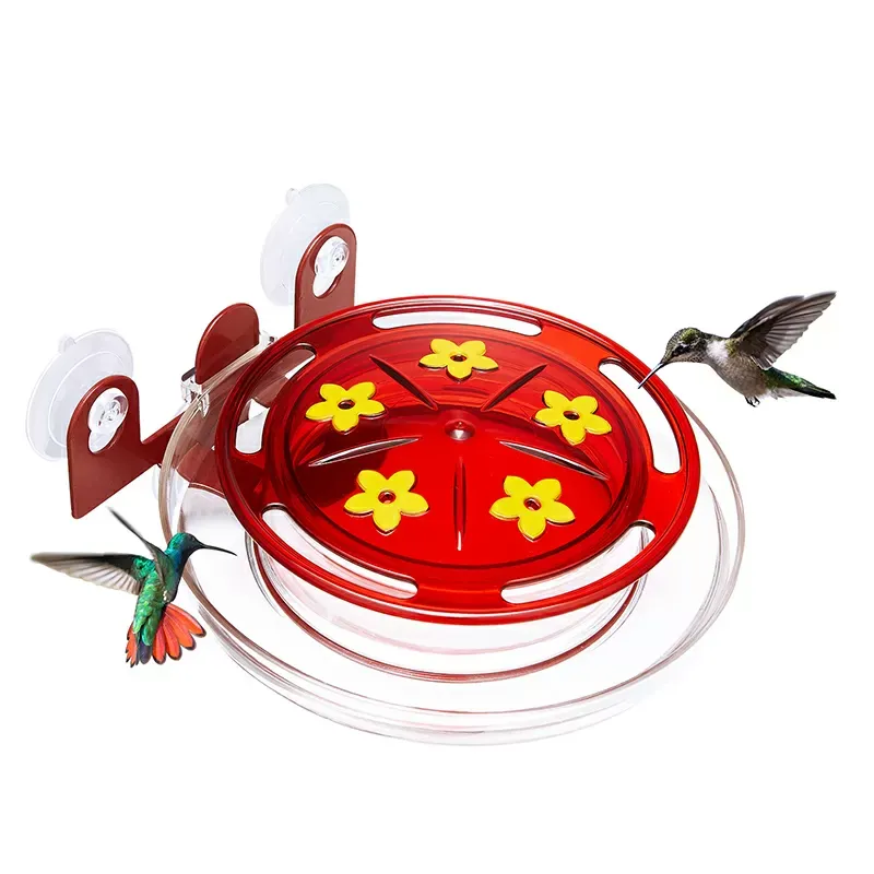 Kingsyard 8oz Plastic Window Hummingbird Feeder with Ant Moat 4