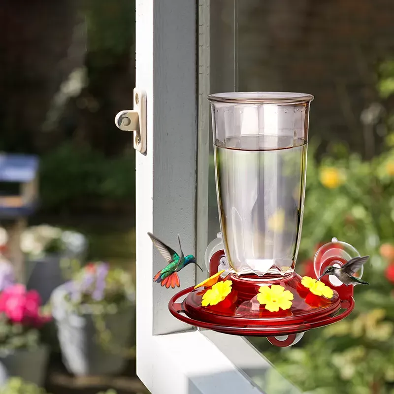 Hummingbird Feeders 3-Pack (16 Oz Each) - Hanging Nectar Bird Feeders, Clear Plastic