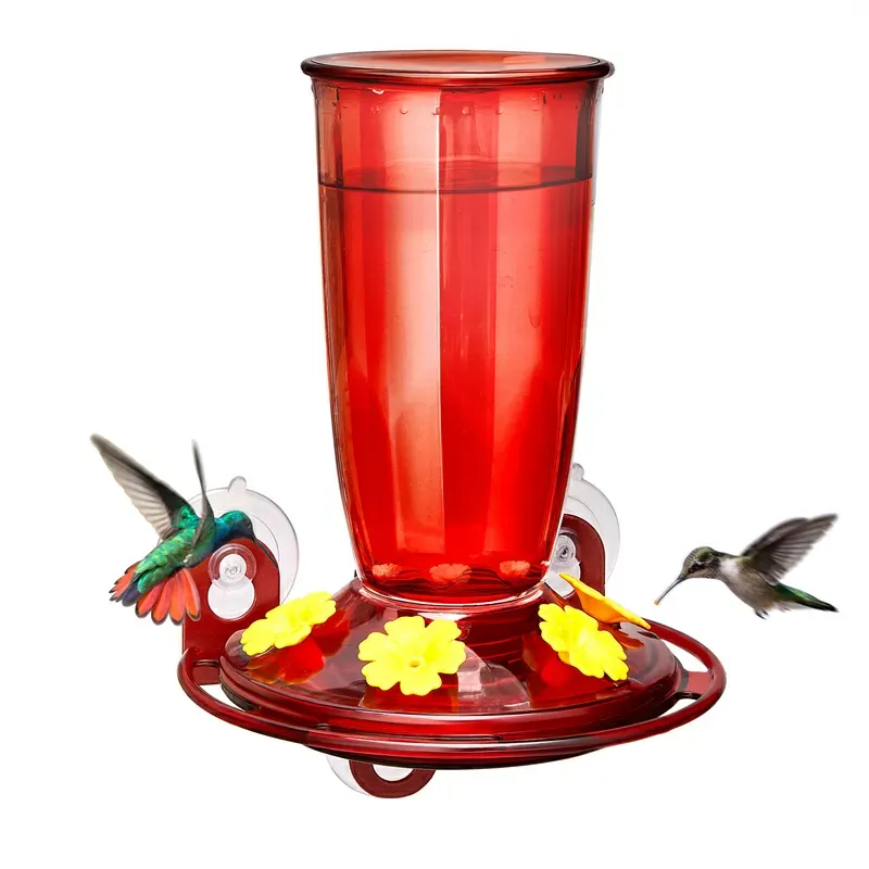 Red Kingsyard 16oz Leak Proof Window Hummingbird Feeder 2