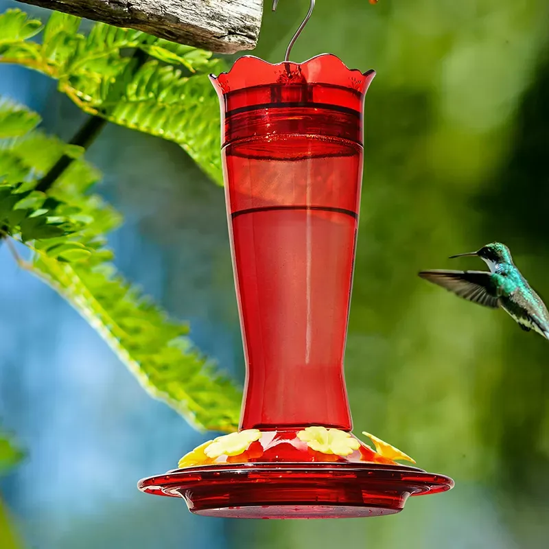 Kingsyard 14oz Glass Hummingbird Feeder with Bee Proof & Ant Moat 4