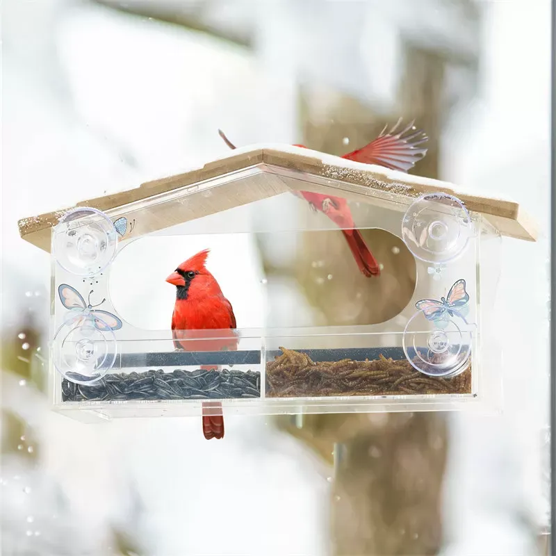Kingsyard Window Hummingbird Feeder with Detachable Tray