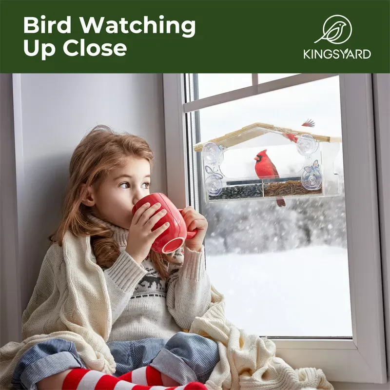 Kingsyard Window Hummingbird Feeder with Detachable Tray 5