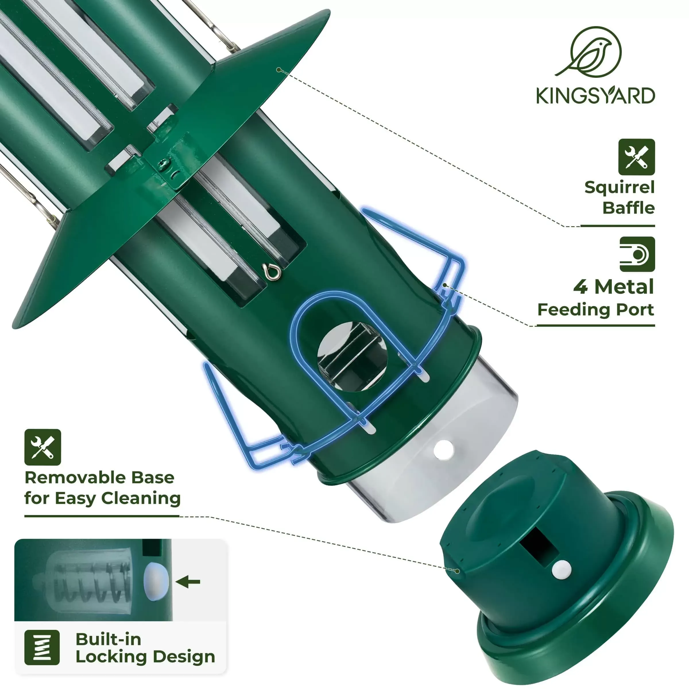 Kingsyard Squirrel Proof Pro Bird Feeder 4