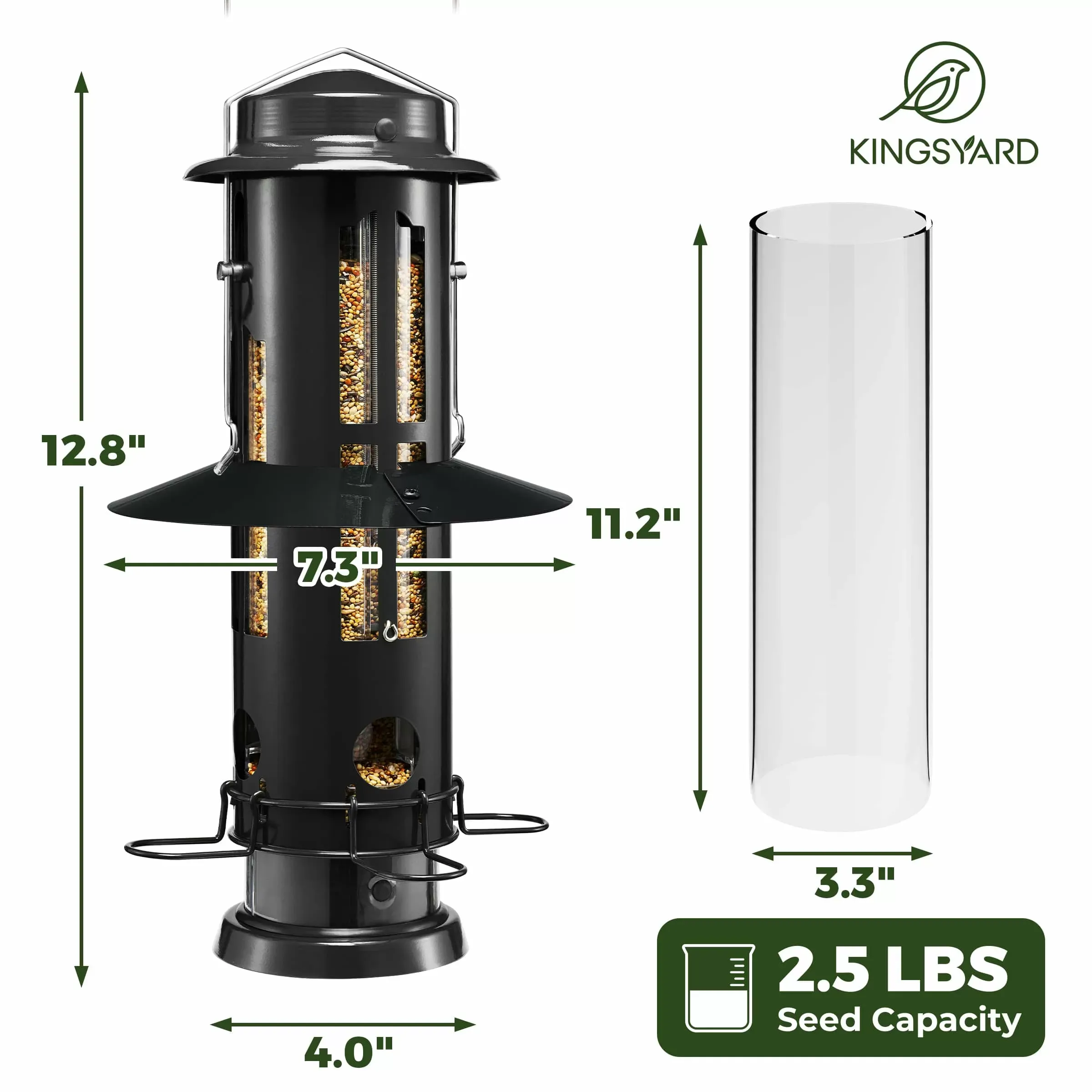 Black Kingsyard Squirrel Proof Pro Bird Feeder 3